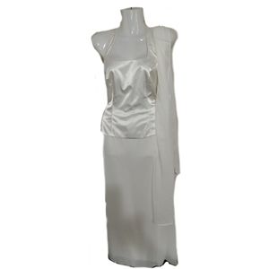 Cream halter-back gown